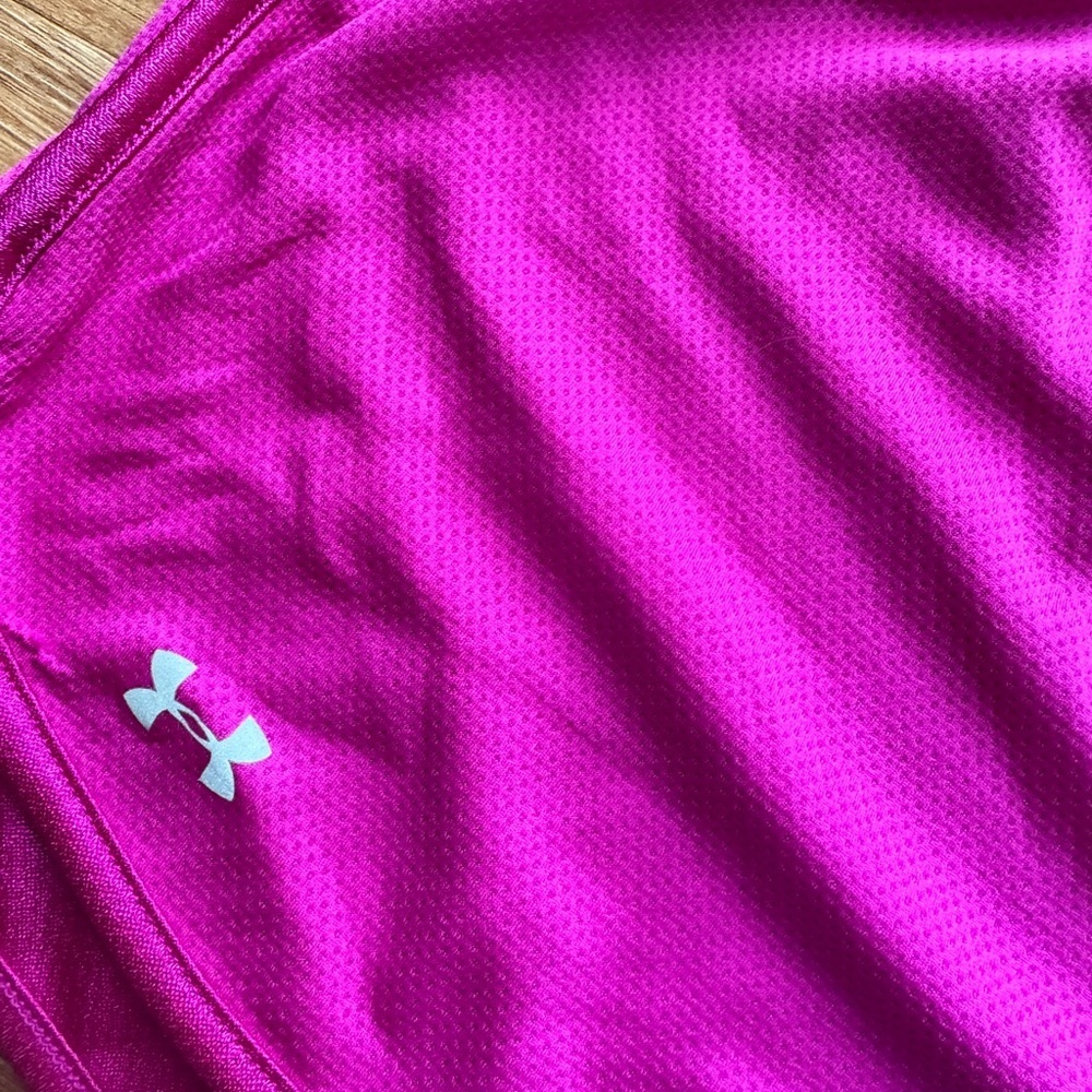 Under Armour Women's Fuchsia Athletic Shorts - Picture 2 of 4